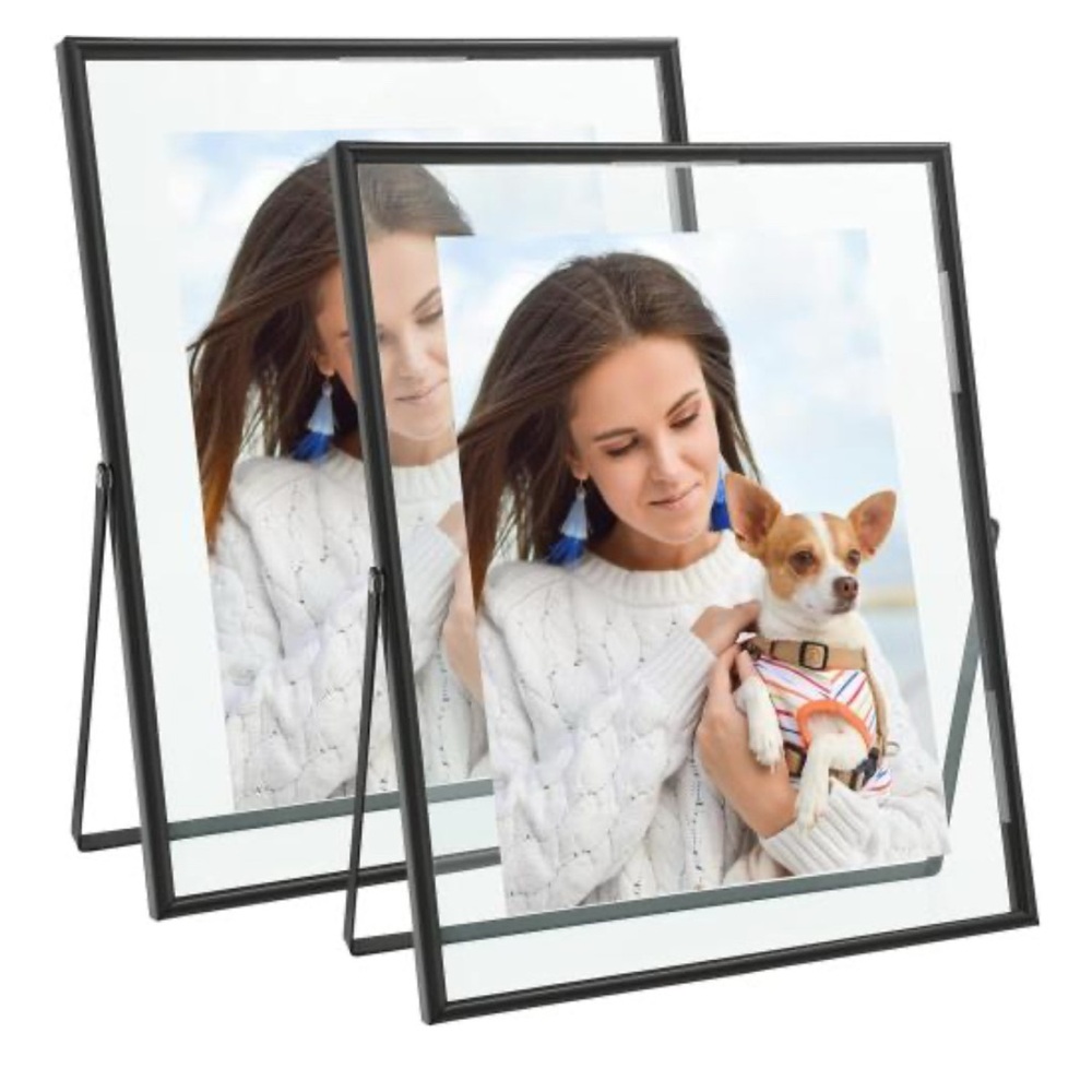 Black Double Picture Frame Set